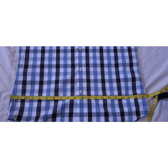 Banana Republic Blue Plaid Non Iron Slim Fit Men's Size S Casual Career - Picture 6 of 10